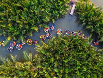 Cam Thanh Village basket boat-foot massage private tour